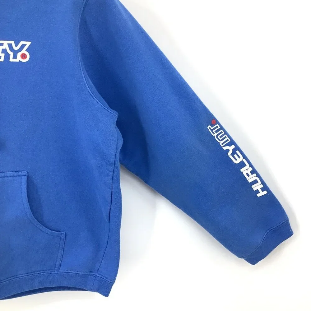 Hurley Hoodie Women's Blue Medium Cotton Blend Pullover Sweatshirt - Picture 4 of 10